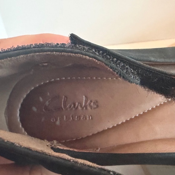 Clarks Artisan Women’s Black Suede Mary Jane Wedge Size 6.5 M Leather Upper - Picture 5 of 7